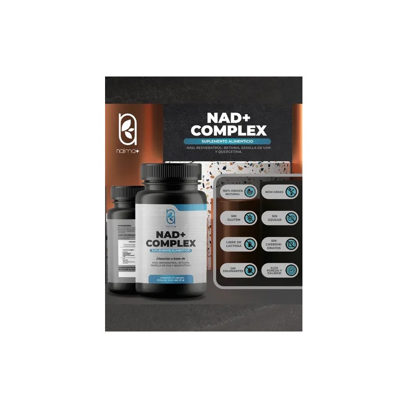 Nad 50 Cáps Nicotinamida Adenina Dinucleótido Resveratrol