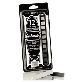 Quartet Alphacolor Soft Square Pastels, 7 Hi-Fi Gray Tones, 12 Pastels per Set (145003)