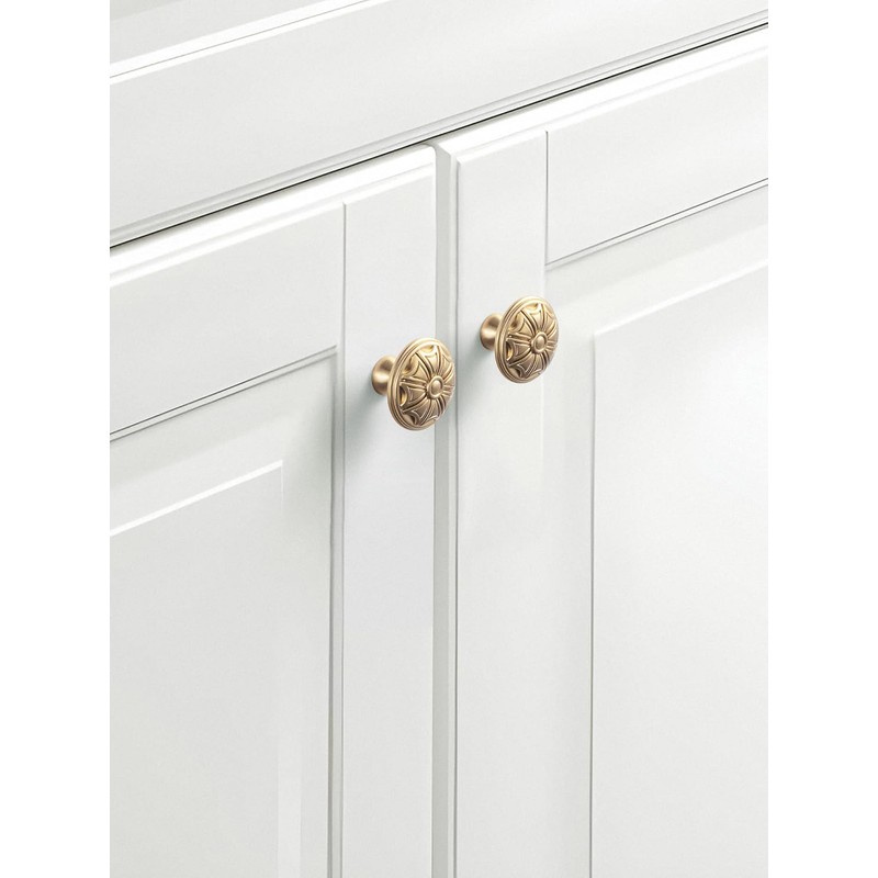 Goo-Ki 6 Pack Champagne Bronze Cabinet Knobs Zinc Alloy Kitchen