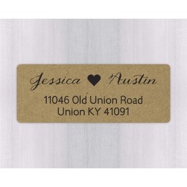 60ct - Wedding Invitation Return Address Kraft Labels, Wedding Invitation Return Address Kraft Stickers (#338-KR)