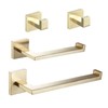 Beelee BA203BG-4 Bathroom Accessory Set, Gold Hardware Set - Towel