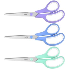 3-Pack 8.5" All Purpose Stainless Steel Scissors for Office Crafts