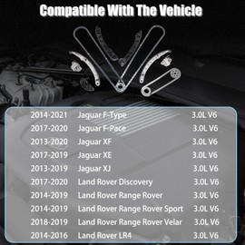 AUCERAMIC Timing Chain Kit Fit for Land Rover LR4 2014-2016, for Jaguar F-Type, for Jaguar F-Pace 3.0L V6 SC Replace LR051008 LR072638 LR051011 LR051012