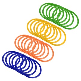 PATIKIL Carnival Ring-Toss Rings 8cm ID, 24 Pack Plastic Hoop for Outdoor Party Favor Game Booth (Blue, Green, Orange, Yellow)