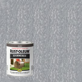 Rust-Oleum 7213502 Stops Rust Hammered Finish Paint, Quart, Silver