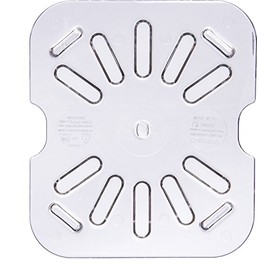 Carlisle FoodService Products Estante de drenaje de plástico para sartén de alimentos de tamaño 1/6 transparente