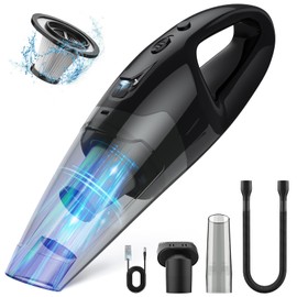 BSRCO Handheld Vacuum Cordless Rechargeable 3-in-1, Car Vacuum Portable Cordless with USB Charge, Handheld Vacuum with LED Light, HEPA Filter, 1.65LBs Lightweight Vacuum Cleaner for Dust, Pet Hair