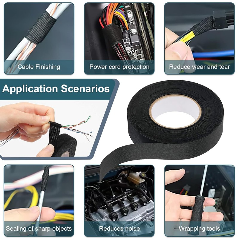 Automotive Wiring Harness Cloth Tape - 6pcs Wire Wrap for