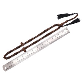 Muslim Johar Natural Wood Handmade Tasbih 10x5mm 99-Bead Flat Oval Prayer Beads Muslim Rosary