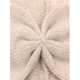 Zwillingsherz Headband with Knot - High Quality Knitted Headband for Women Girls - Cuddly - Wool - Ear Protection - Hair Band - Warm and Soft for Autumn Winter and Spring Hbg, light beige