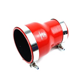 Universal TMKOOL 6" Length High Performance Straight Reducer 3"-4" ID Silicone Hose Coupler With T Bolt Clamp Air Intake/Turbo/Intercooler (Red, 3"-4")