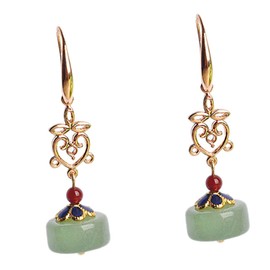 FRCOLOR 1 Pair Chic Retro Chinese Style Earrings Assorted Color Ear Pendants for Women for Parties Banquets and Daily Wear Fashionable Jewelry Eye Catching Accessory