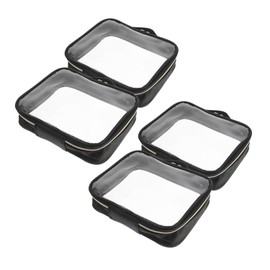 Ipetboom 4Pcs Clear Toiletry Bags Makeup Organizer with Zipper Portable Travel Wash Bag for Women for Makeup Toiletries and Essentials Vacation Bag Pouch