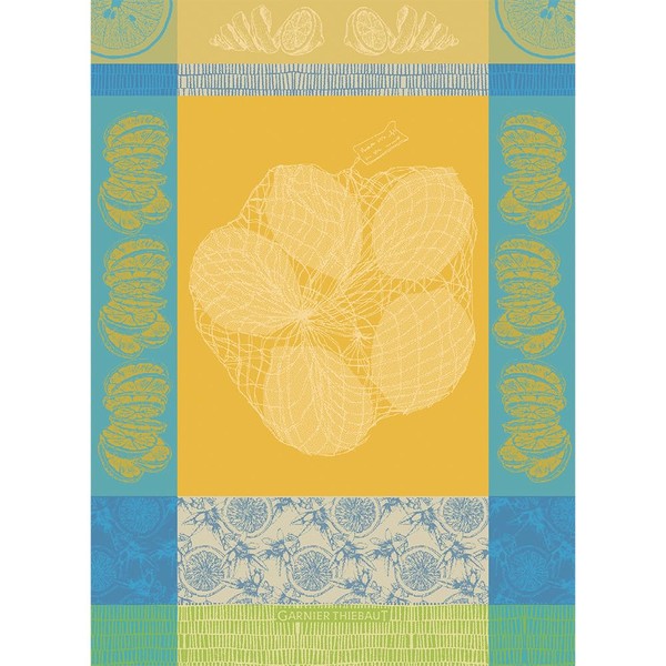 Garnier Thiebaut Filet De Citrons Soleil Jacquard French Kitchen Towel
