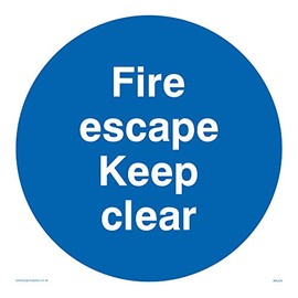 Viking Schilder ma226-s15–1 m "FIRE ESCAPE Keep Clear" Zeichen, 1 mm Kunststoff halbstarr, 150 mm H x 150 mm W