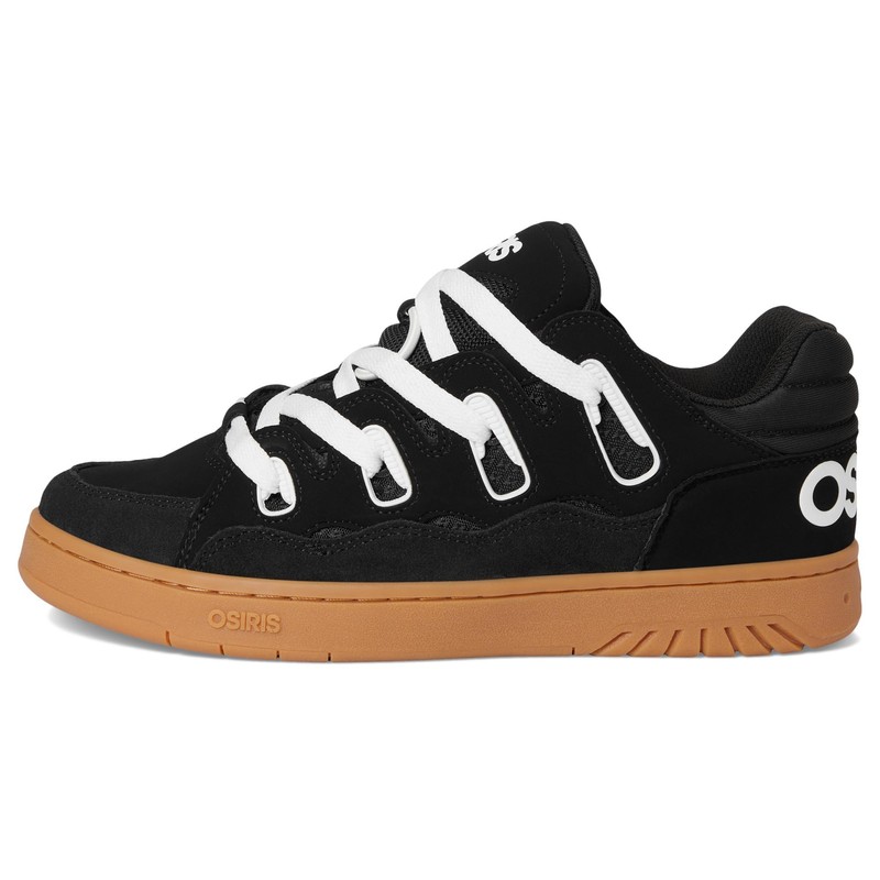 Osiris Men's D3 S Skate Shoe, Black/White/Gum, 9.5