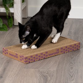 SmartyKat Super Scratcher+ Corrugated Cat Scratcher, Catnip Infusion Technology - Brown, Double Wide