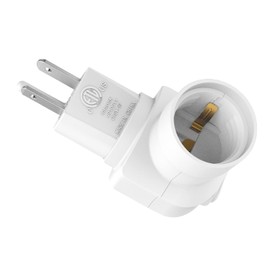 Borju Plug in Light Socket, Outlet to Socket Adapter, 360° Rotatable Plug with On/Off Switch, ETL Listed, White