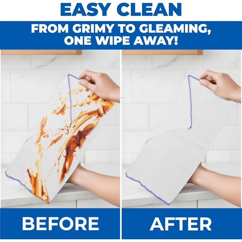 Towelogy Large Cotton Dish Cloths for Washing Up – Pack