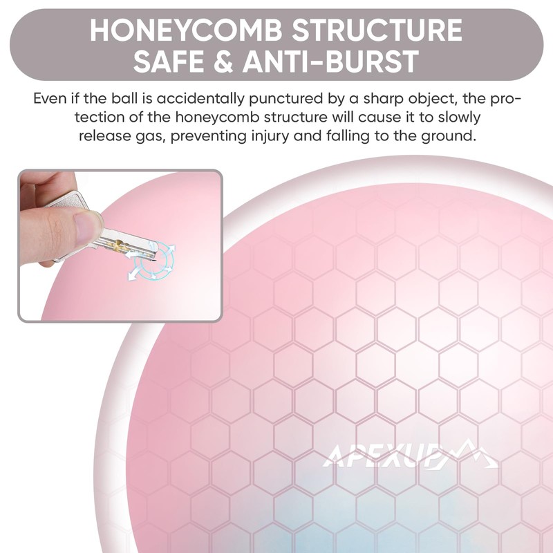 APEXUP Yoga Ball Exercise Ball, Heavy Duty Gym Ball for