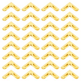 PATIKIL 17mm Metal Book Corners, 100pcs Photo Corners Book Corners Protector Retro Metal Decorative for Crafting Scrapbook Photo Album Book Binding, Gold Style 2
