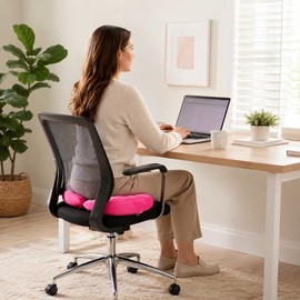 Dual Comfort Memory Foam Seat Cushion – Double Hollow Pelvic Support Pillow for Office Chair, Car & Home