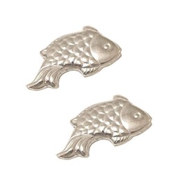 Sahiba Gems Plateado/Chandi ki Machli/Fish para Astrológico y Lal Kitab Remedy ~ Tamaño pequeño, 2 piezas