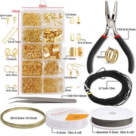 DBAILY Jewellery Repair Kits, Jewellery Making Set, Jewellery Craft Accessories, Silver, Gold, DIY Jewellery Crafts with Pliers Set for Earrings, Bracelets, Necklaces, Beginners