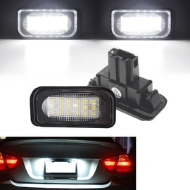 Beneges 2 x Error Free Xenon White LED Number Plate Light Compatible with 2001-20011 MBZ W203 W209 C209 R230 A209, 2003-2007 Chrysler Crossfire Cabrio A2038200556, A2038200066