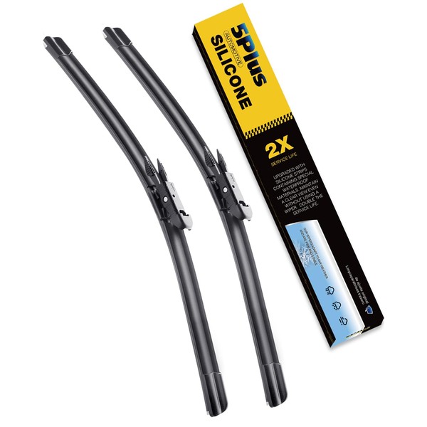 5 PLUS® Silicone 22 Inch Wiper Blades 2 Pack Replacement