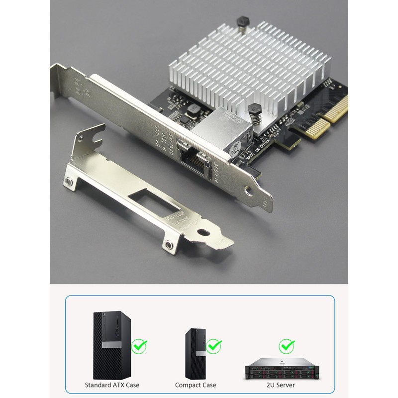 GLOTRENDS ST7357 10Gb RJ45 Ethernet Network Card with Marvell AQtion
