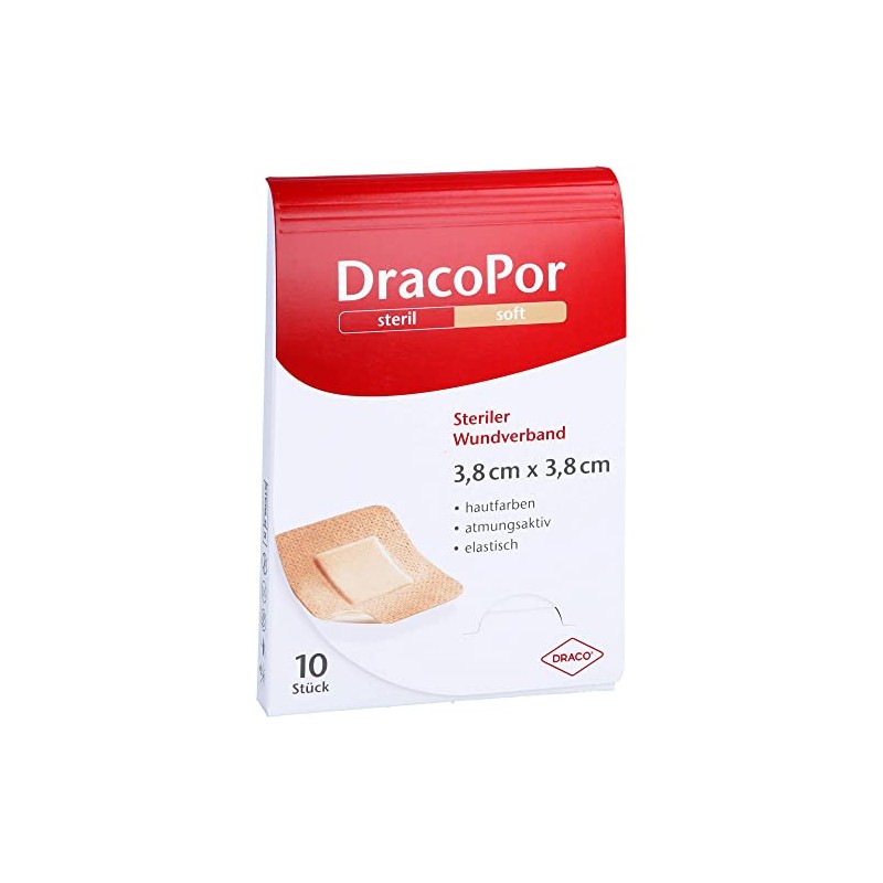 Dracopor Wound Dressing 3.8 x 3.8 cm Sterile Skin Coloured