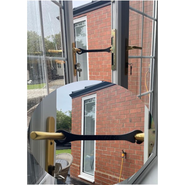 Black XL French Door Stay - Hold Open Patio Door