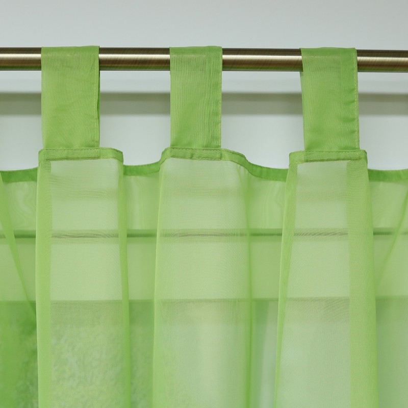 ESLIR Curtains with Tabs Window Curtain Transparent Voile Green W