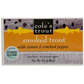 COLE’S - Smoked Trout Fillet with Lemon & Cracked Pepper | 3.2oz Hand-Packed Canned Fish | High in Protein & Vitamin D | Preservative Free | Single Unit
