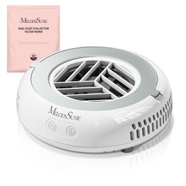MelodySusie PocketSized Nail Dust Collector with Lightweight Design,HProA 6000RPM Ultra-Small Nail Vacuum Fan with 3 Suction Modes and 30 Disposable Filter Papers for Beginner & Daily Nail Care,White