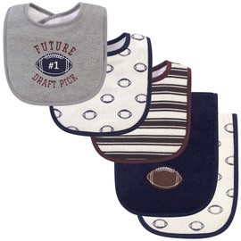 Hudson Baby Unisex Cotton Terry Bib and Burp Cloth Set