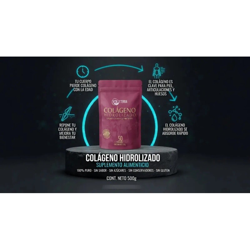 Colágeno Hidrolizado Natural, 100% Puro, En Marca Premium