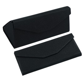 LifeArt 2 Pack Eyeglasses Case - Foldable Holder Well Protected Easy to Carry- Matte Leather & Magnet Closure for Reading, School, Office (2 Black)