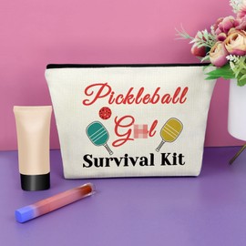 Sazuwu Pickleball Gifts for Girls Makeup Bag Cosmetic Organizers Travel Pouch Pickleball Themed Training Gift for Graduation Birthday Christmas