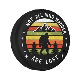 Not All Those Who Wander are Lost Mountain Spare Tire Cover Wheel Protectors Waterproof UV Resistant Wheel Covers Universal Fit for SUV Truck Rv Trailer Camper Travel Accessories 15 inch