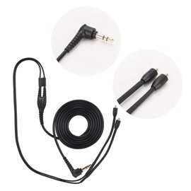 Mmcx Cable, Se215 Se425 Se535 Se846 Ue900(Black in Ear Monitor Headphone Replacement Wire Without Microphone) Braided Headphone Wire Fit for (Black Wheat Free)