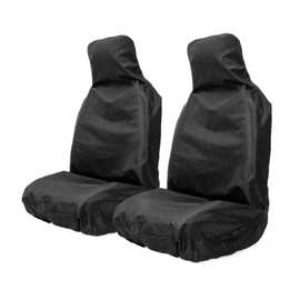 AUTO HIGH Waterproof Car Seat Covers - Heavy Duty Nylon Car Seat Protectors - Universal Black Auto Seat Cover - 2 x Fronts