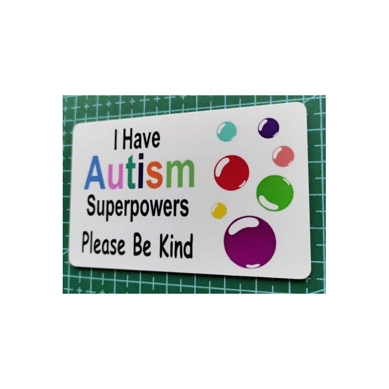I Have Autism Bubbles I. D. Card Fits In Any