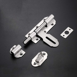 Tiberham Sliding Door Latch 100mm Stainless Steel Door Latch Sliding Lock with Padlock Clasp, Heavy Duty Tower Latch Door Bolt Padbolt for Bathroom Toilet Garden Gate Shed Doors