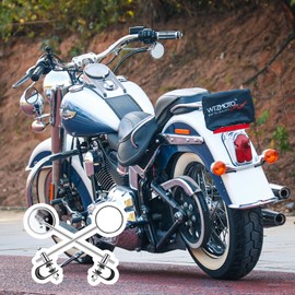 WTZMOTO Universal Motorcycle Mirrors Mini Round Bike Mirror for Handlebar Clamp Diameter 22.2mm / 25.4mm Available Mount, Compatible with Harley SR400 Bike Bicycle E-bike Scooter (Chrome）