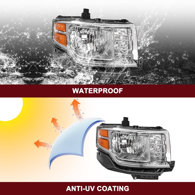 JSBOYAT Headlight for 2009 2010 2011 2012 Ford Flex SE