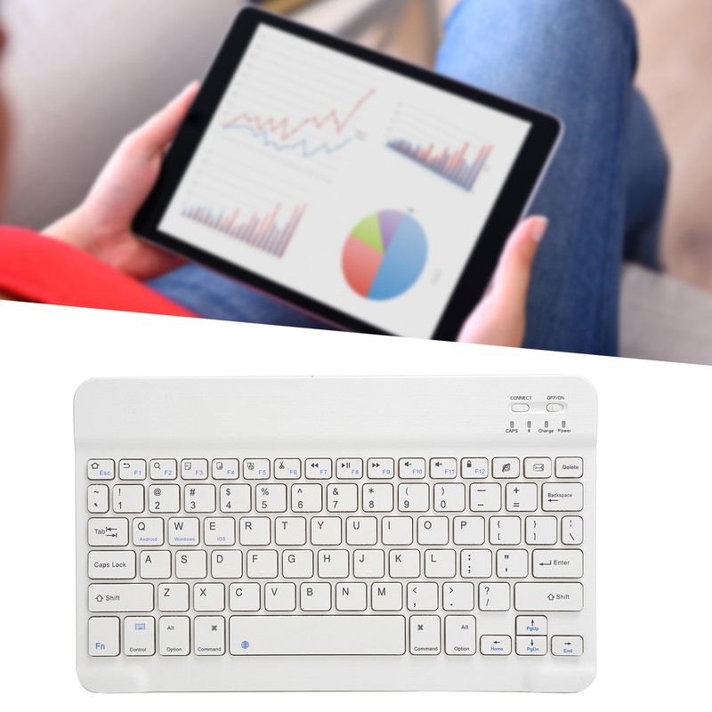 Tablet Cover Set with White Bluetooth Keyboard Protective Case Holder