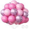 OuMuaMua Pink Balloons Light Pink Balloons Set, 62Pcs Metallic Pink