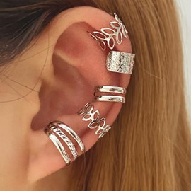 Ear Cuff Earrings for Women Gold Clip Cartilage Earrings Set Hoop Wrap Ear Cuffs Non Pierced Trendy Jewelry Gifts